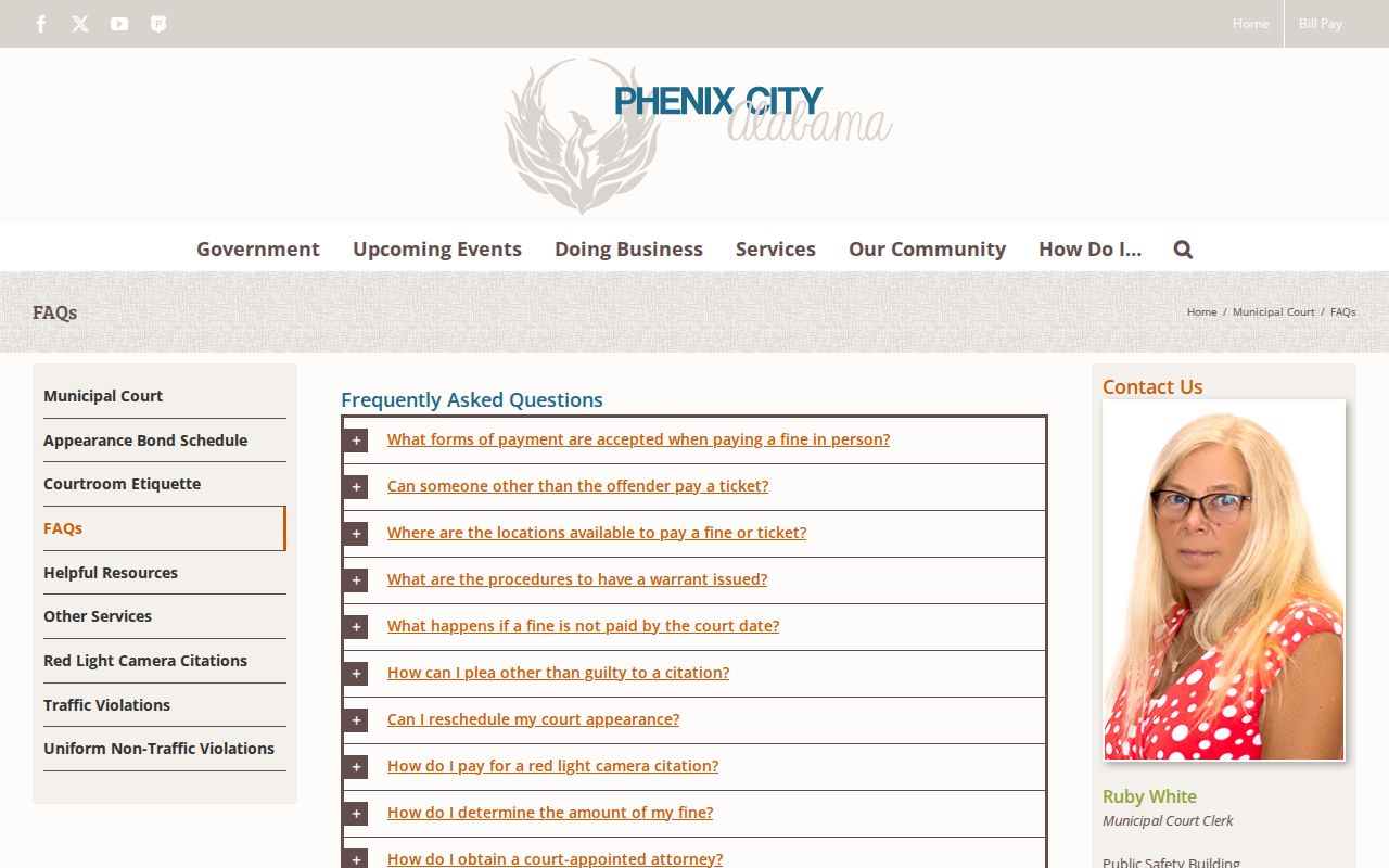 Phenix City Municipal Court missed-court and payment guidance