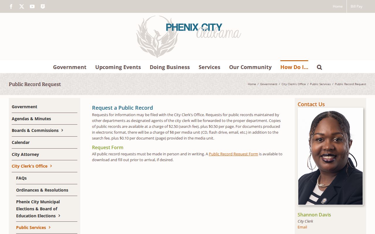 Phenix City warrant records written and in-person request